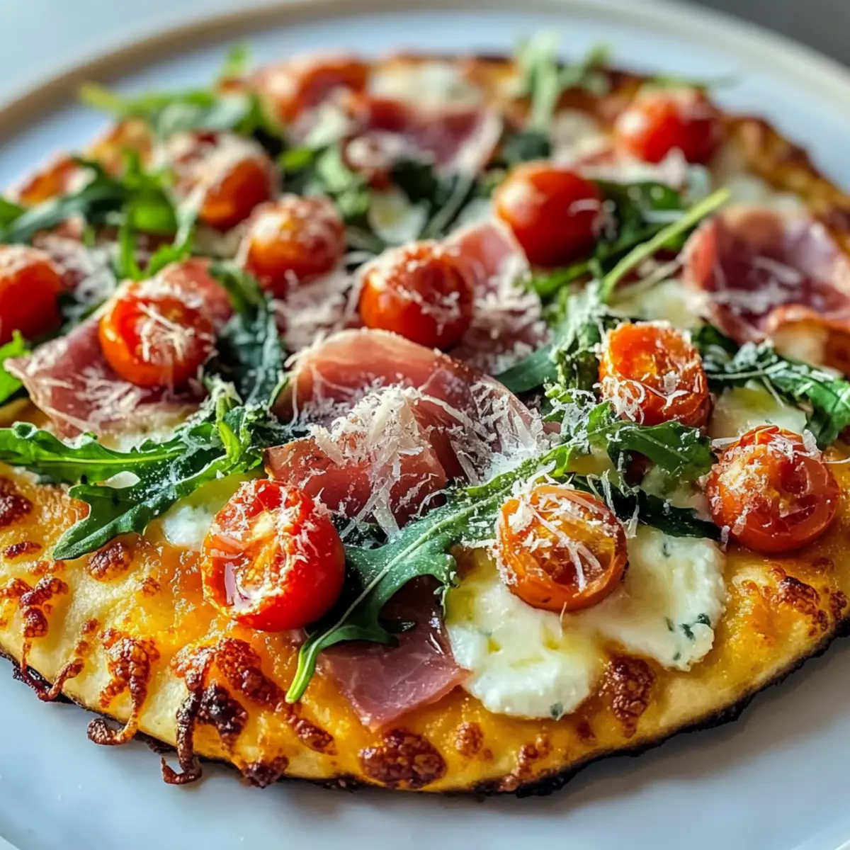 Pizza mit körnigem Frischkäse schnell und lecker