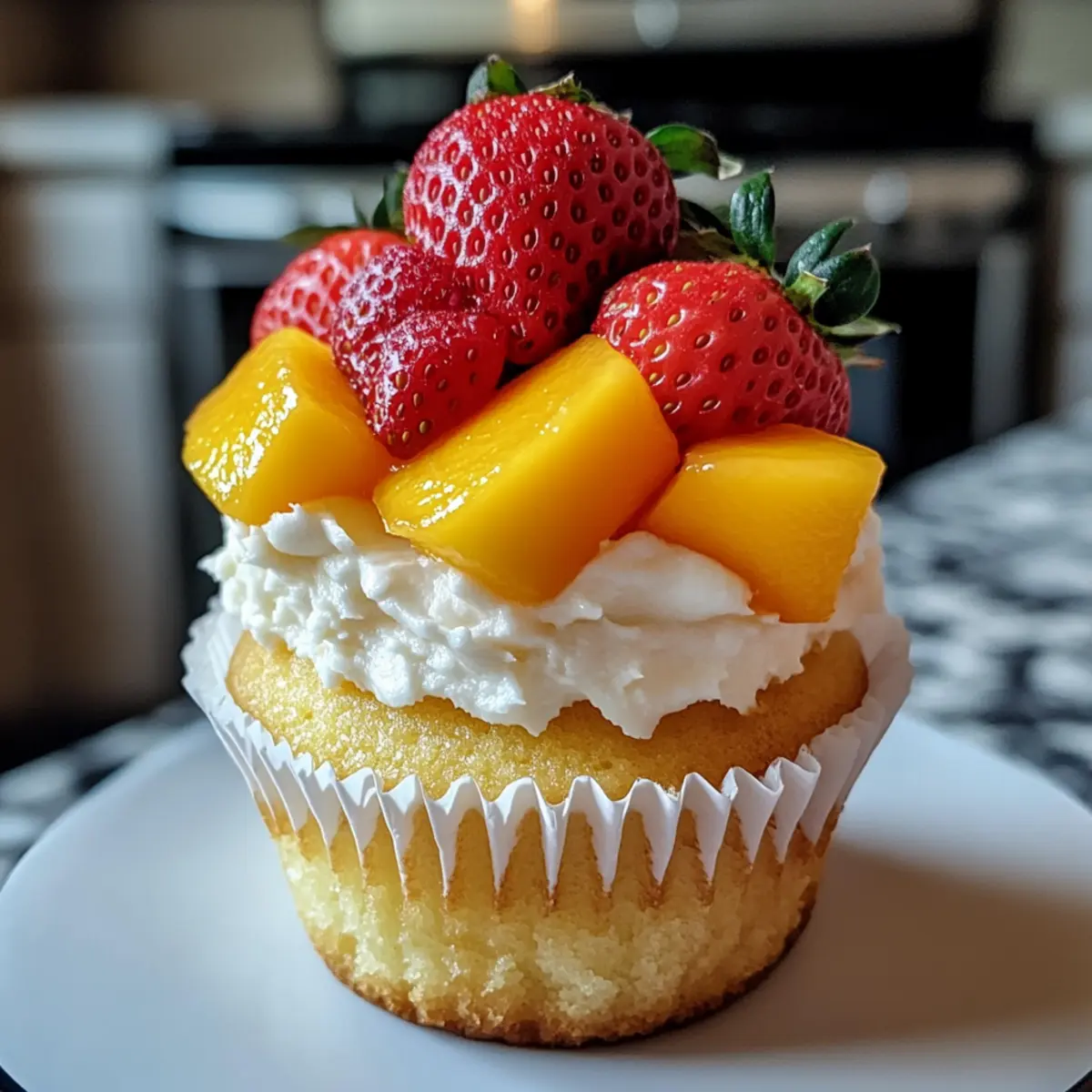 Erdbeer-Mango-Muffins für tropischen Genuss