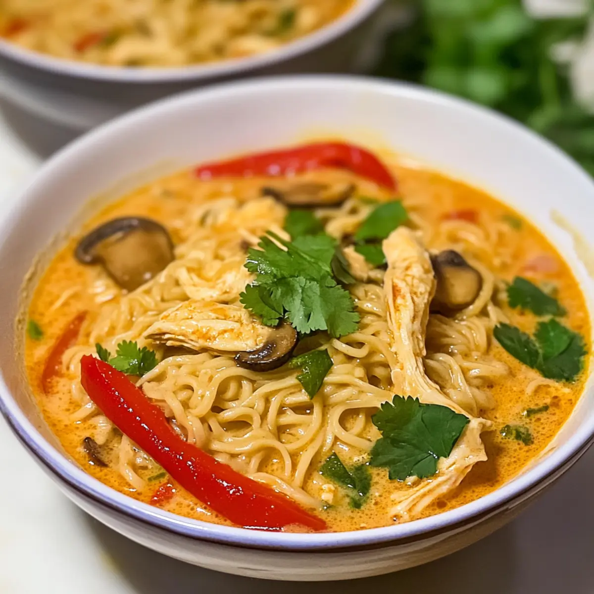 Thai Erdnussbutter Ramen mit würziger Note