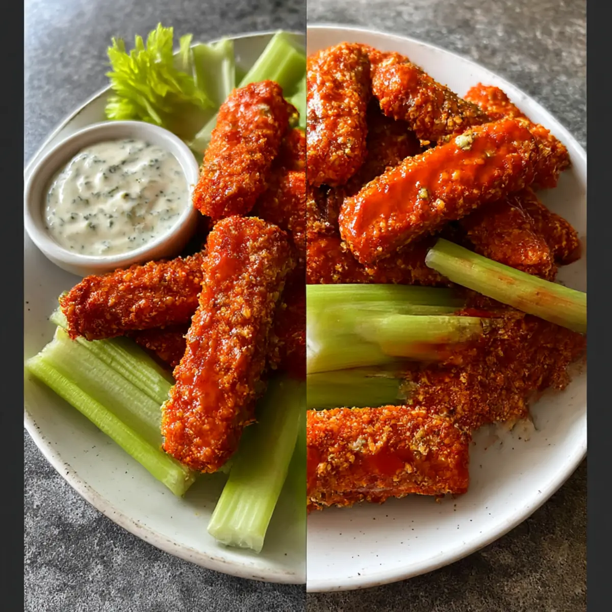 Vegane Buffalo-Tofu-Flügel für den perfekten Snack