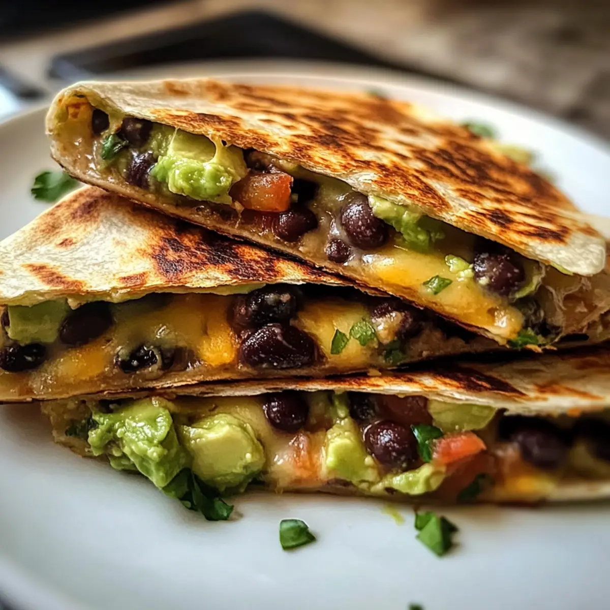 Vegetarische Avocado- und Schwarzen Bohnen-Quesadilla leicht gemacht